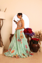 Load image into Gallery viewer, 3D SKIRT WITH HALTER NECK BLOUSE