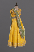 Load image into Gallery viewer, MUSTARD PMS LEHANGA - The Pink Gota
