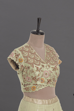 Load image into Gallery viewer, SEA GREEN PMS LEHANGA - The Pink Gota 
